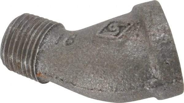 B&K Mueller - Size 3/8", Class 150, Malleable Iron Black Pipe 45° Street Elbow - 150 psi, Threaded End Connection - Industrial Tool & Supply