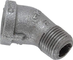 B&K Mueller - Size 1/2", Class 150, Malleable Iron Black Pipe 45° Street Elbow - 150 psi, Threaded End Connection - Industrial Tool & Supply