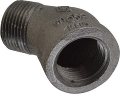 B&K Mueller - Size 3/4", Class 150, Malleable Iron Black Pipe 45° Street Elbow - 150 psi, Threaded End Connection - Industrial Tool & Supply