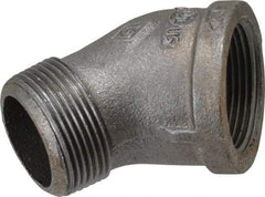 B&K Mueller - Size 1-1/4", Class 150, Malleable Iron Black Pipe 45° Street Elbow - 150 psi, Threaded End Connection - Industrial Tool & Supply