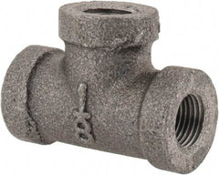Made in USA - Size 1/8", Class 150, Malleable Iron Black Pipe Cross - 150 psi, Threaded End Connection - Industrial Tool & Supply