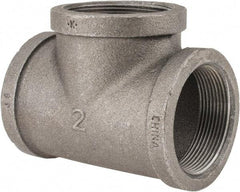 Value Collection - Size 2", Class 150, Malleable Iron Black Pipe Tee - 150 psi, Threaded End Connection - Industrial Tool & Supply