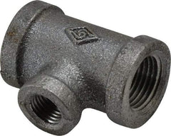 B&K Mueller - Size 1/2 x 1/4", Class 150, Malleable Iron Black Pipe Reducing Tee - 150 psi, Threaded End Connection - Industrial Tool & Supply