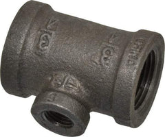 B&K Mueller - Size 3/4 x 1/4", Class 150, Malleable Iron Black Pipe Reducing Tee - 150 psi, Threaded End Connection - Industrial Tool & Supply