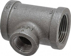 B&K Mueller - Size 1 x 1/2", Class 150, Malleable Iron Black Pipe Reducing Tee - 150 psi, Threaded End Connection - Industrial Tool & Supply