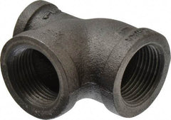 B&K Mueller - Size 1 x 1/2 x 1", Class 150, Malleable Iron Black Pipe Reducing Tee - 150 psi, Threaded End Connection - Industrial Tool & Supply