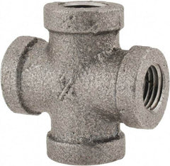 B&K Mueller - Size 1/4", Class 150, Malleable Iron Black Pipe Cross - 150 psi, Threaded End Connection - Industrial Tool & Supply