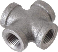 B&K Mueller - Size 3/8", Class 150, Malleable Iron Black Pipe Cross - 150 psi, Threaded End Connection - Industrial Tool & Supply