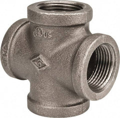 B&K Mueller - Size 1", Class 150, Malleable Iron Black Pipe Cross - 150 psi, Threaded End Connection - Industrial Tool & Supply