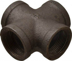 B&K Mueller - Size 1-1/4", Class 150, Malleable Iron Black Pipe Cross - 150 psi, Threaded End Connection - Industrial Tool & Supply