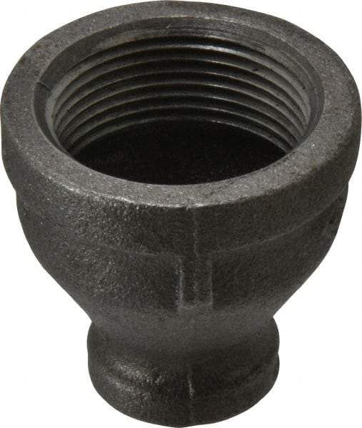 B&K Mueller - Size 1-1/4 x 1/2", Class 150, Malleable Iron Black Pipe Reducing Coupling - 150 psi, Threaded End Connection - Industrial Tool & Supply