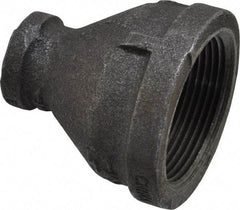 B&K Mueller - Size 1-1/2 x 1/2", Class 150, Malleable Iron Black Pipe Reducing Coupling - 150 psi, Threaded End Connection - Industrial Tool & Supply