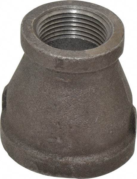 B&K Mueller - Size 1-1/2 x 1", Class 150, Malleable Iron Black Pipe Reducing Coupling - 150 psi, Threaded End Connection - Industrial Tool & Supply