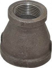 B&K Mueller - Size 1-1/2 x 1", Class 150, Malleable Iron Black Pipe Reducing Coupling - 150 psi, Threaded End Connection - Industrial Tool & Supply
