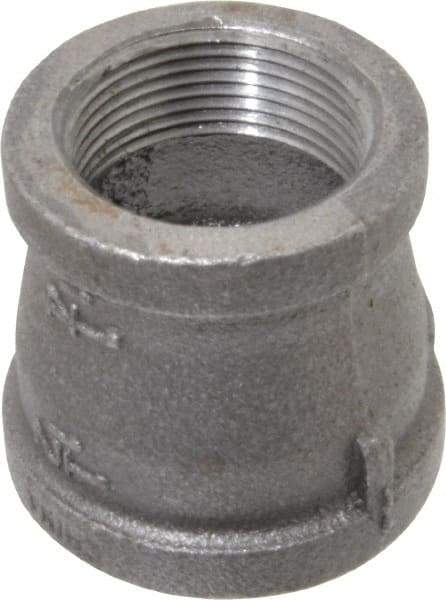 B&K Mueller - Size 1-1/2 x 1-1/4", Class 150, Malleable Iron Black Pipe Reducing Coupling - 150 psi, Threaded End Connection - Industrial Tool & Supply