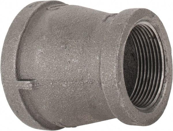 B&K Mueller - Size 2 x 1-1/2", Class 150, Malleable Iron Black Pipe Reducing Coupling - 150 psi, Threaded End Connection - Industrial Tool & Supply