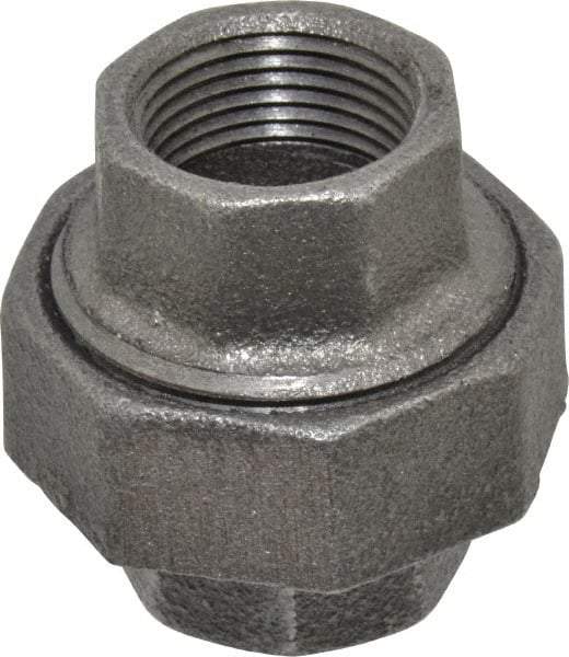 Value Collection - Size 3/4", Class 150, Malleable Iron Black Pipe Union - 150 psi, Threaded End Connection - Industrial Tool & Supply