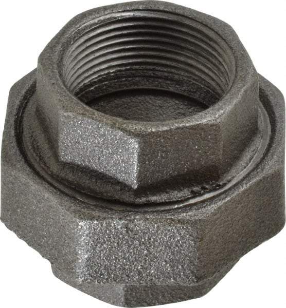 Value Collection - Size 1-1/4", Class 150, Malleable Iron Black Pipe Union - 150 psi, Threaded End Connection - Industrial Tool & Supply