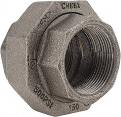 Value Collection - Size 1-1/2", Class 150, Malleable Iron Black Pipe Union - 150 psi, Threaded End Connection - Industrial Tool & Supply