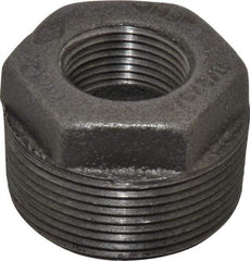 B&K Mueller - Size 1-1/2 x 3/4", Class 150, Malleable Iron Black Pipe Hex Bushing - 150 psi, Threaded End Connection - Industrial Tool & Supply