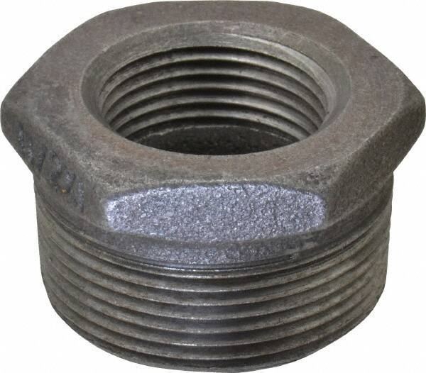 B&K Mueller - Size 1-1/2 x 1", Class 150, Malleable Iron Black Pipe Hex Bushing - 150 psi, Threaded End Connection - Industrial Tool & Supply