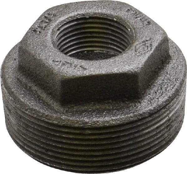 B&K Mueller - Size 2 x 3/4", Class 150, Malleable Iron Black Pipe Hex Bushing - 150 psi, Threaded End Connection - Industrial Tool & Supply