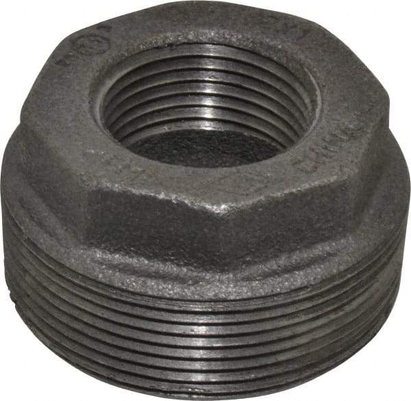 B&K Mueller - Size 2 x 1", Class 150, Malleable Iron Black Pipe Hex Bushing - 150 psi, Threaded End Connection - Industrial Tool & Supply