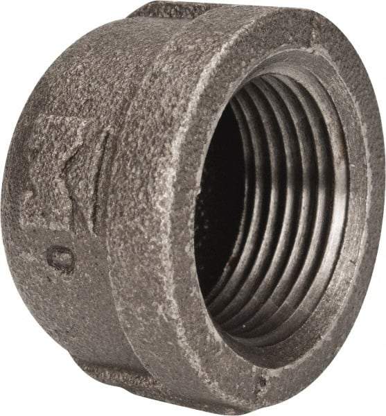 B&K Mueller - Size 1", Class 150, Malleable Iron Black Pipe End Cap - 150 psi, Threaded End Connection - Industrial Tool & Supply
