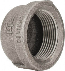 B&K Mueller - Size 1-1/4", Class 150, Malleable Iron Black Pipe End Cap - 150 psi, Threaded End Connection - Industrial Tool & Supply