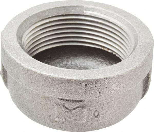 B&K Mueller - Size 1-1/2", Class 150, Malleable Iron Black Pipe End Cap - 150 psi, Threaded End Connection - Industrial Tool & Supply