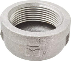 B&K Mueller - Size 1-1/2", Class 150, Malleable Iron Black Pipe End Cap - 150 psi, Threaded End Connection - Industrial Tool & Supply