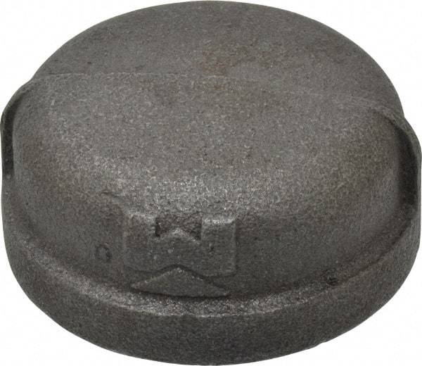 B&K Mueller - Size 2", Class 150, Malleable Iron Black Pipe End Cap - 150 psi, Threaded End Connection - Industrial Tool & Supply