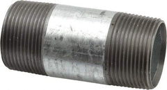 B&K Mueller - Schedule 40, 1-1/4 x 3-1/2" Galvanized Pipe Nipple - Threaded Steel - Industrial Tool & Supply