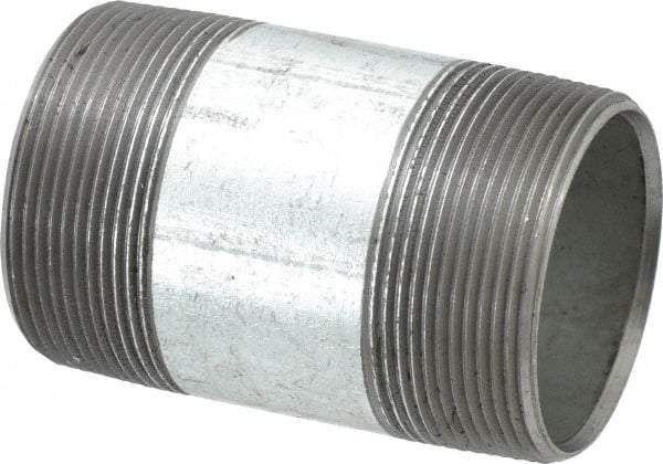 B&K Mueller - Schedule 40, 2 x 3-1/2" Galvanized Pipe Nipple - Threaded Steel - Industrial Tool & Supply