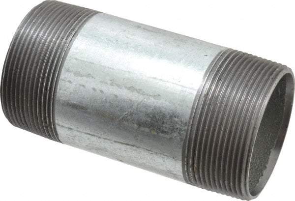 B&K Mueller - Schedule 40, 2 x 4-1/2" Galvanized Pipe Nipple - Threaded Steel - Industrial Tool & Supply