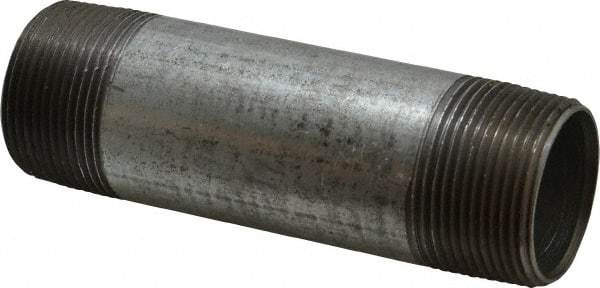 B&K Mueller - Schedule 40, 1-1/4 x 5" Galvanized Pipe Nipple - Threaded Steel - Industrial Tool & Supply