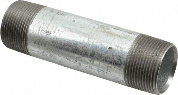 B&K Mueller - Schedule 40, 1-1/4 x 5-1/2" Galvanized Pipe Nipple - Threaded Steel - Industrial Tool & Supply
