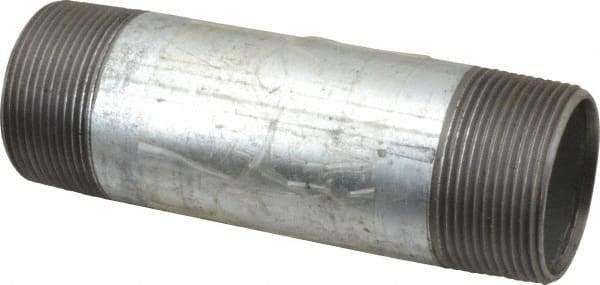 B&K Mueller - Schedule 40, 1-1/2 x 5-1/2" Galvanized Pipe Nipple - Threaded Steel - Industrial Tool & Supply