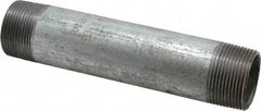 B&K Mueller - Schedule 40, 1-1/4 x 7" Galvanized Pipe Nipple - Threaded Steel - Industrial Tool & Supply