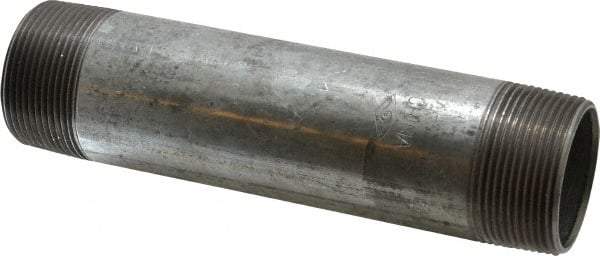 B&K Mueller - Schedule 40, 1-1/2 x 7" Galvanized Pipe Nipple - Threaded Steel - Industrial Tool & Supply