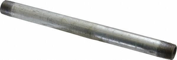 B&K Mueller - Schedule 40, 3/8 x 8" Galvanized Pipe Nipple - Threaded Steel - Industrial Tool & Supply