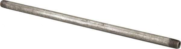 B&K Mueller - Schedule 40, 1/8 x 10" Galvanized Pipe Nipple - Threaded Steel - Industrial Tool & Supply