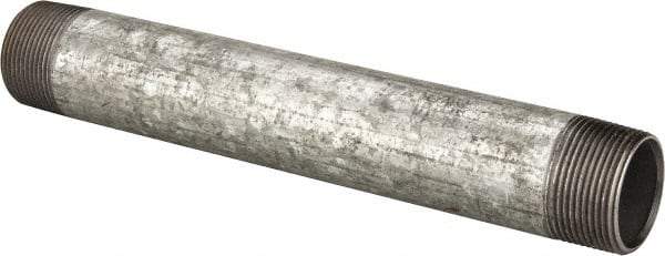 B&K Mueller - Schedule 40, 1-1/4 x 10" Galvanized Pipe Nipple - Threaded Steel - Industrial Tool & Supply
