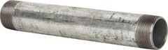 B&K Mueller - Schedule 40, 1-1/2 x 11" Galvanized Pipe Nipple - Threaded Steel - Industrial Tool & Supply