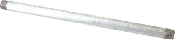 B&K Mueller - Schedule 40, 3/8 x 12" Galvanized Pipe Nipple - Threaded Steel - Industrial Tool & Supply