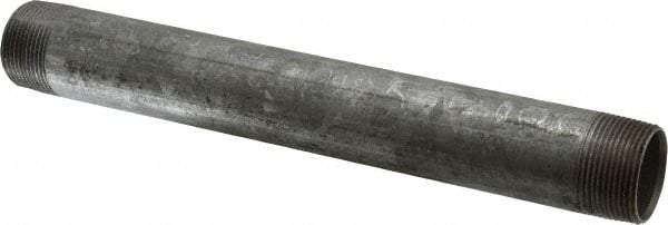 B&K Mueller - Schedule 40, 1-1/4 x 12" Galvanized Pipe Nipple - Threaded Steel - Industrial Tool & Supply