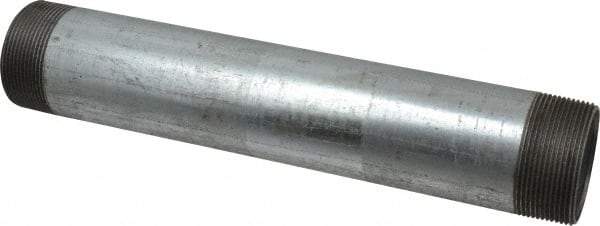 B&K Mueller - Schedule 40, 2 x 12" Galvanized Pipe Nipple - Threaded Steel - Industrial Tool & Supply