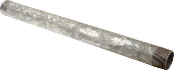 B&K Mueller - Schedule 40, 1-1/4 x 18" Galvanized Pipe Nipple - Threaded Steel - Industrial Tool & Supply