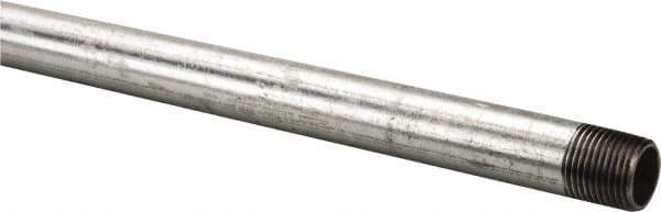 B&K Mueller - Schedule 40, 1/2 x 72" Galvanized Pipe Nipple - Threaded Steel - Industrial Tool & Supply