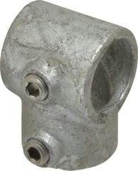 PRO-SAFE - 1" Pipe, Single Socket Tee, Malleable Iron Tee Pipe Rail Fitting - Galvanized Finish - Industrial Tool & Supply